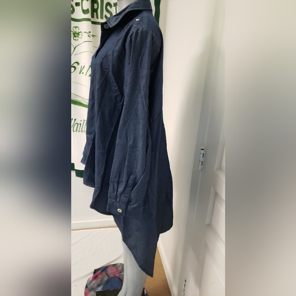 1XL High-Low Denim Shirt - Picture 2 of 7